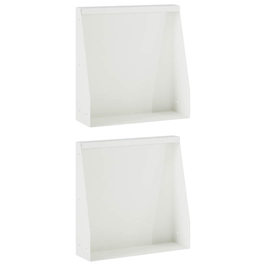 Retaining Wall 2 pcs 40 x 12 x 40 cm Steel White