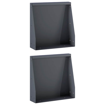 Retaining Wall 2 pcs 40 x 12 x 40 cm Steel Anthracite