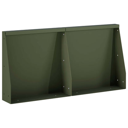 Retaining Wall 2 pcs 40 x 12 x 40 cm Steel Olive Green