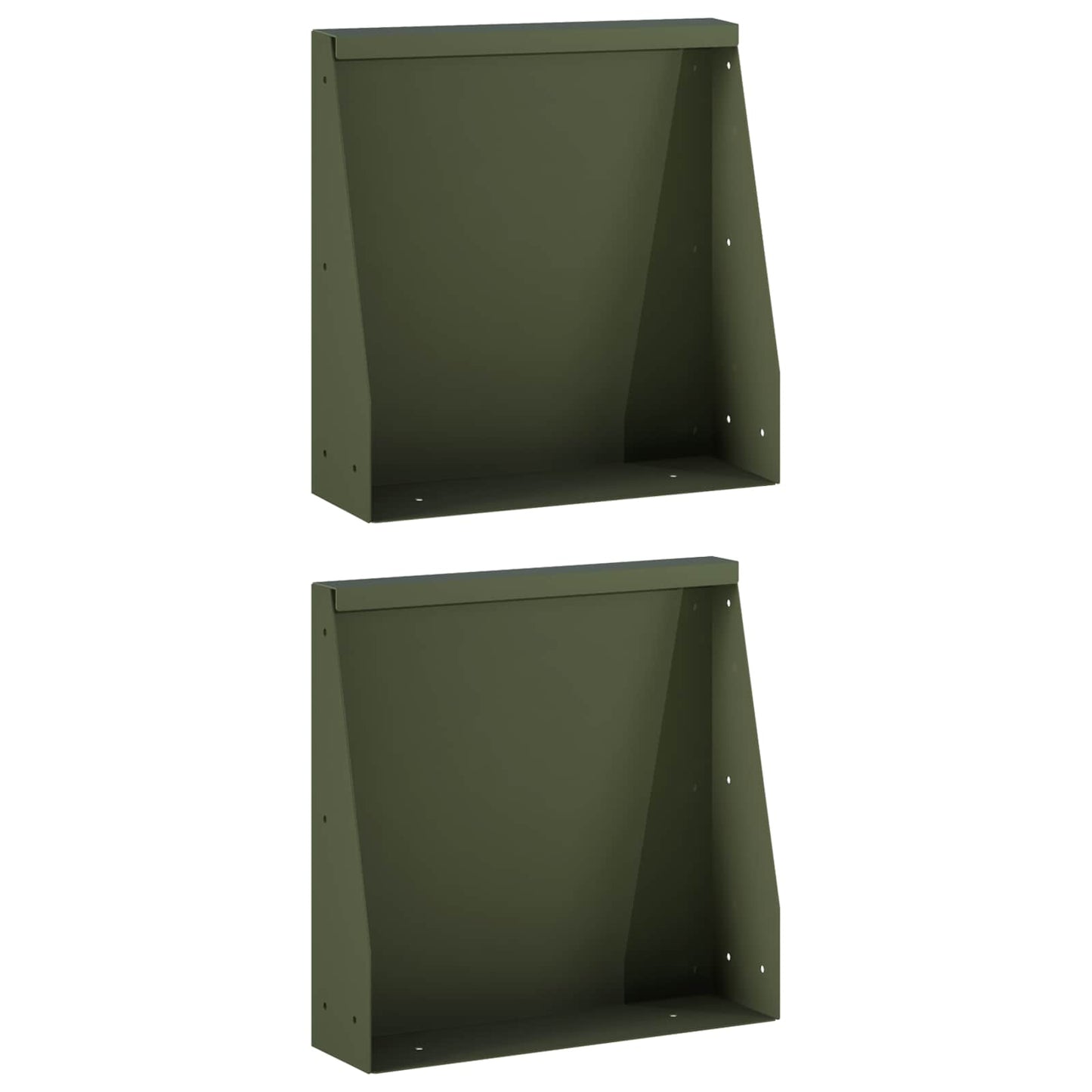 Retaining Wall 2 pcs 40 x 12 x 40 cm Steel Olive Green
