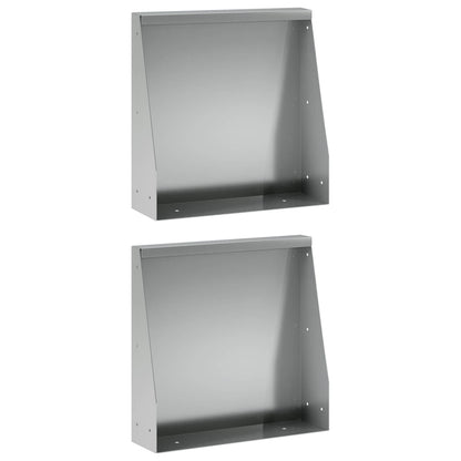 Retaining Wall 2 pcs 40 x 12 x 40 cm Galvanised Steel Silver