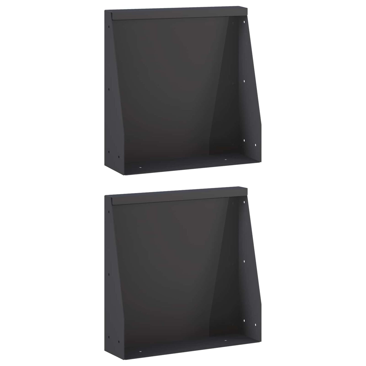 Retaining Wall 2 pcs 40 x 12 x 50 cm Steel Black