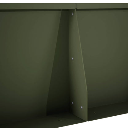 Retaining Wall 2 pcs 40 x 12 x 50 cm Steel Olive Green