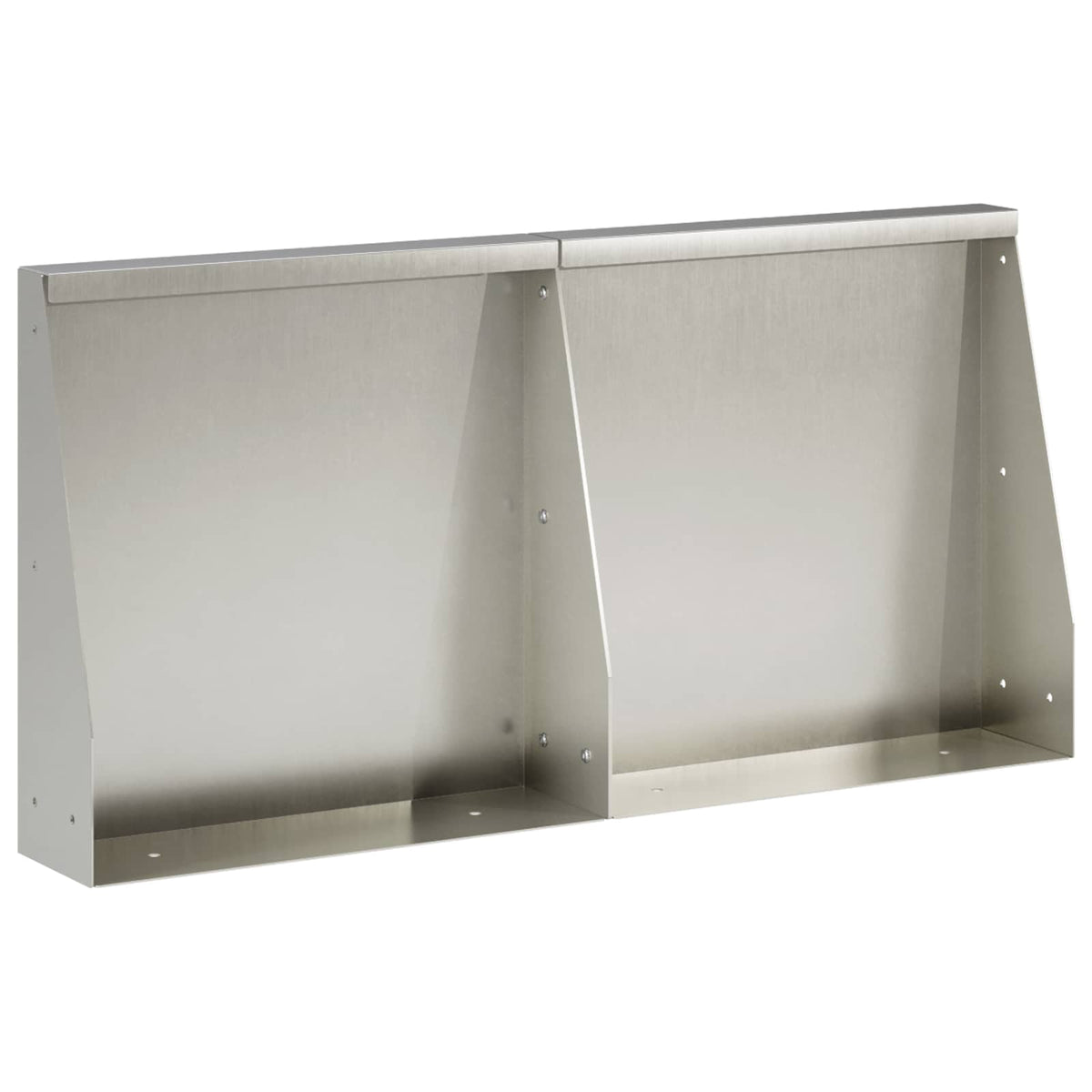 Retaining Wall 2 pcs 40 x 12 x 50 cm Stainless Steel Silver