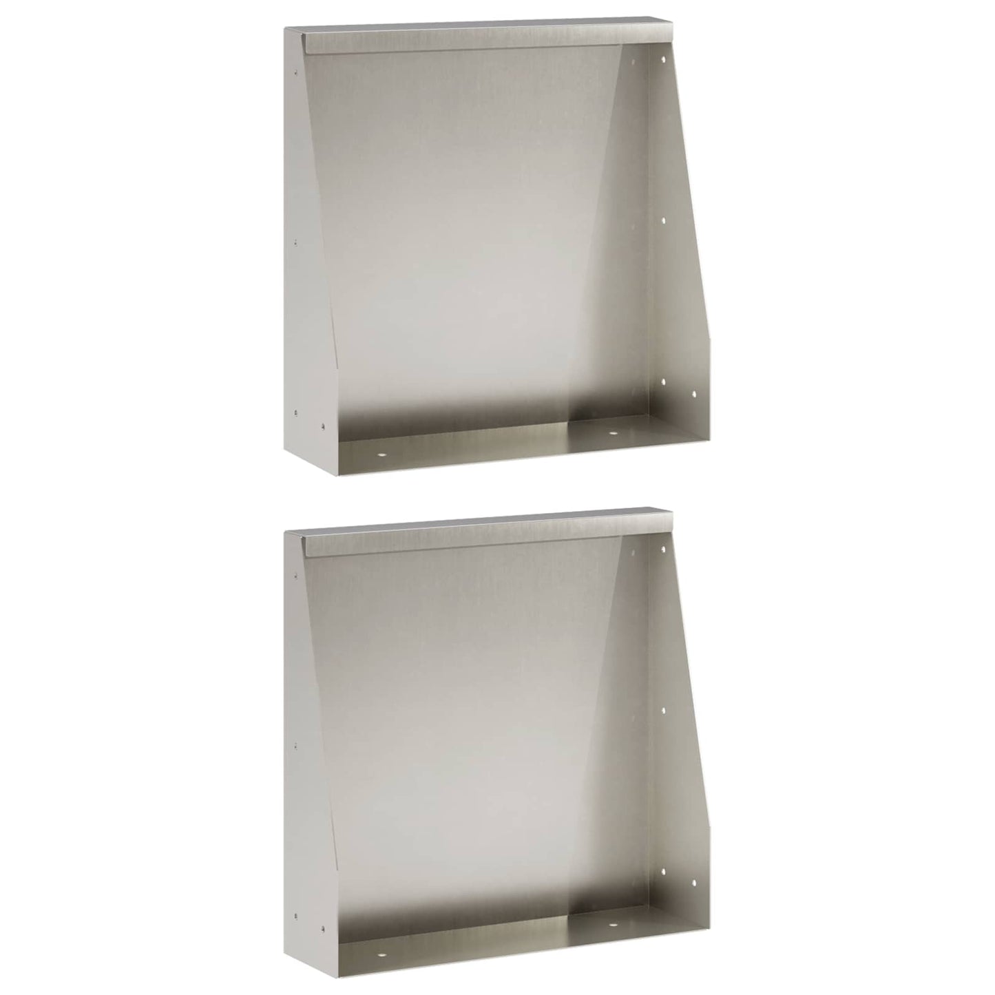 Retaining Wall 2 pcs 40 x 12 x 50 cm Stainless Steel Silver