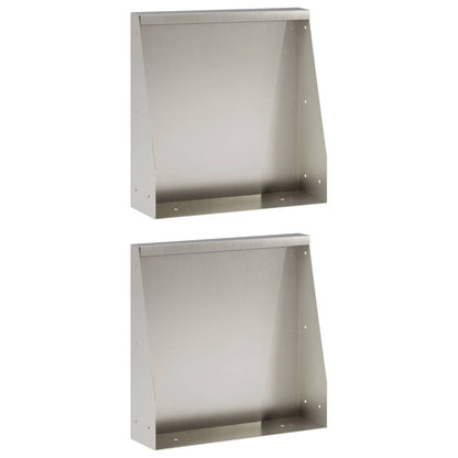 Retaining Wall 2 pcs 40 x 12 x 50 cm Stainless Steel Silver