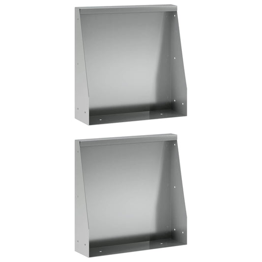 Retaining Wall 2 pcs 40 x 12 x 50 cm Galvanised Steel Silver
