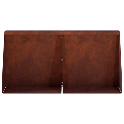 Retaining Wall 2 pcs 40 x 12 x 50 cm Weathering Steel Rusty