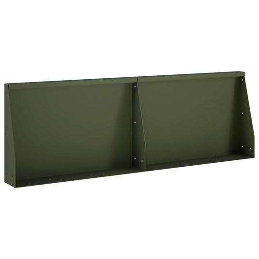 Retaining Wall 2 pcs 60 x 12 x 30 cm Steel Olive Green