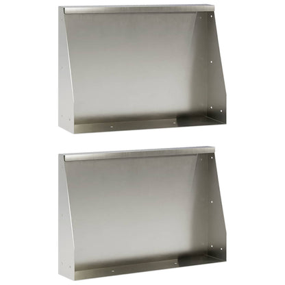 Retaining Wall 2 pcs 60 x 12 x 30 cm Stainless Steel Silver