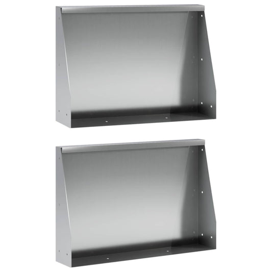Retaining Wall 2 pcs 60 x 12 x 30 cm Galvanised Steel Silver