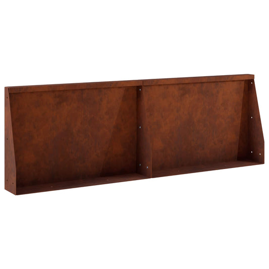 Retaining Wall 2 pcs 60 x 12 x 30 cm Weathering Steel Rusty