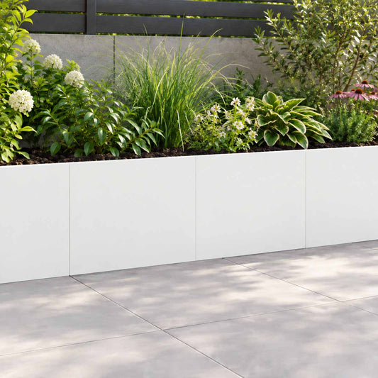 Retaining Wall 2 pcs 60 x 12 x 30 cm Steel White