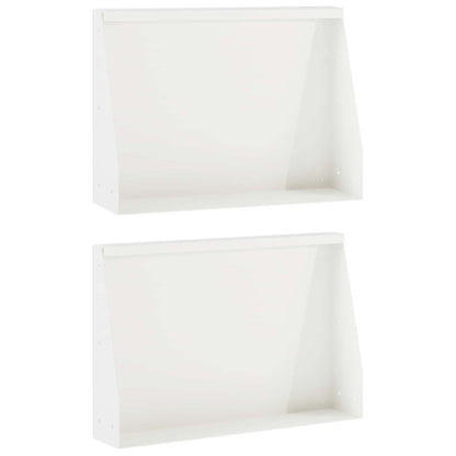 Retaining Wall 2 pcs 60 x 12 x 40 cm Steel White