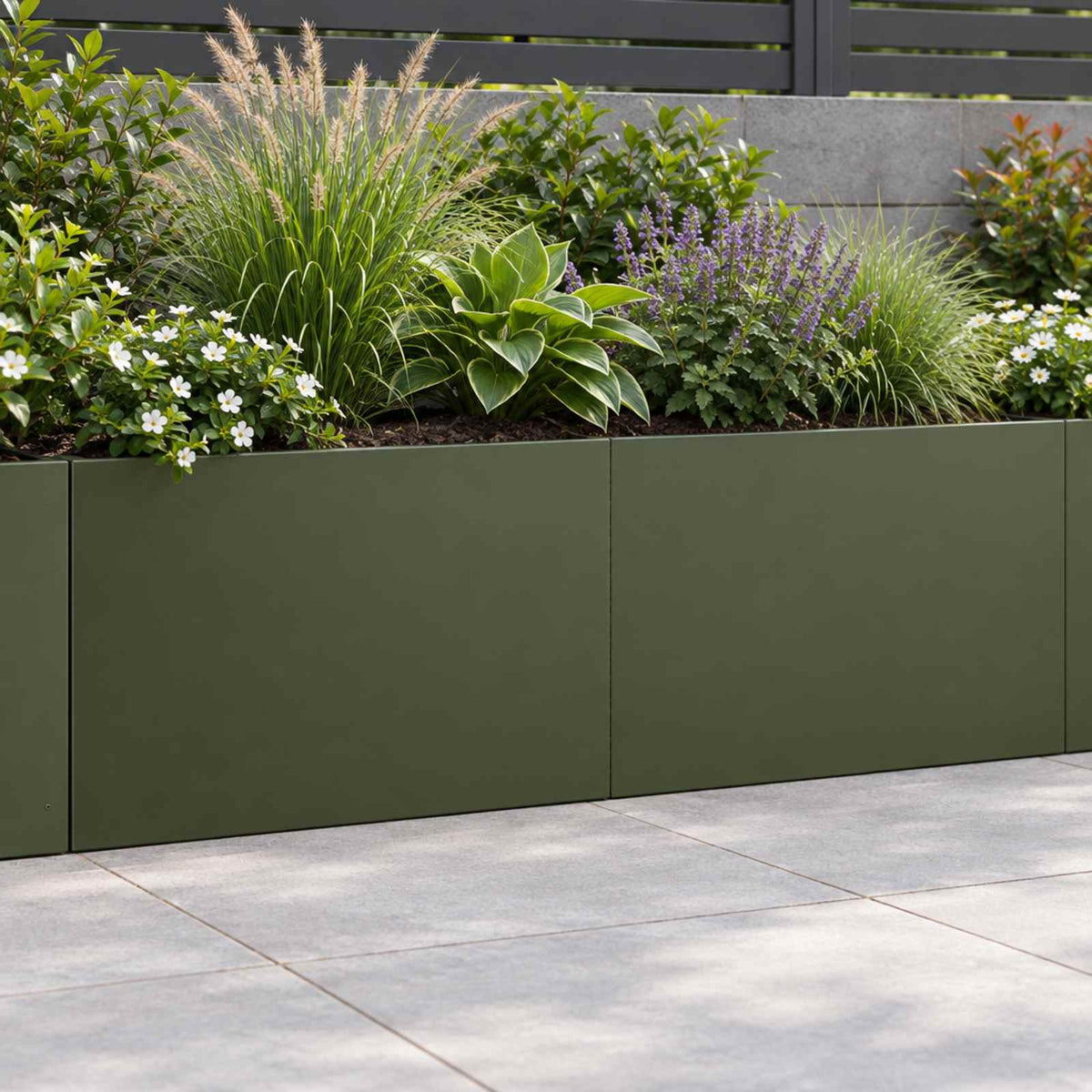 Retaining Wall 2 pcs 60 x 12 x 50 cm Steel Olive Green