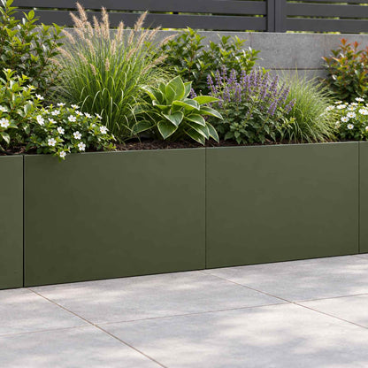 Retaining Wall 2 pcs 60 x 12 x 50 cm Steel Olive Green