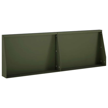 Retaining Wall 2 pcs 60 x 12 x 40 cm Steel Olive Green