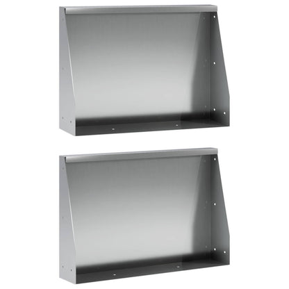 Retaining Wall 2 pcs 60 x 12 x 40 cm Galvanised Steel Silver
