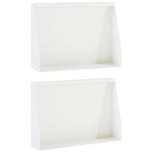 Retaining Wall 2 pcs 60 x 12 x 50 cm Steel White