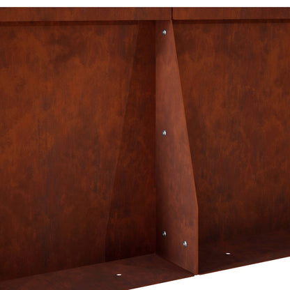 Retaining Wall 2 pcs 60 x 12 x 50 cm Weathering Steel Rusty