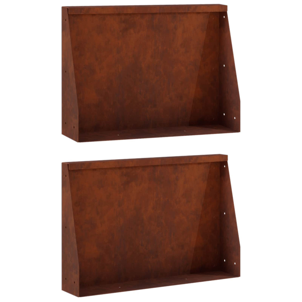Retaining Wall 2 pcs 60 x 12 x 50 cm Weathering Steel Rusty