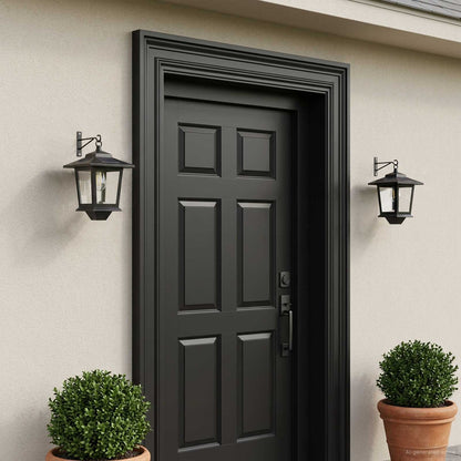 Wall Mount Lamp with LED Bulb 2 pcs Black 19 x 14 x 25 cm