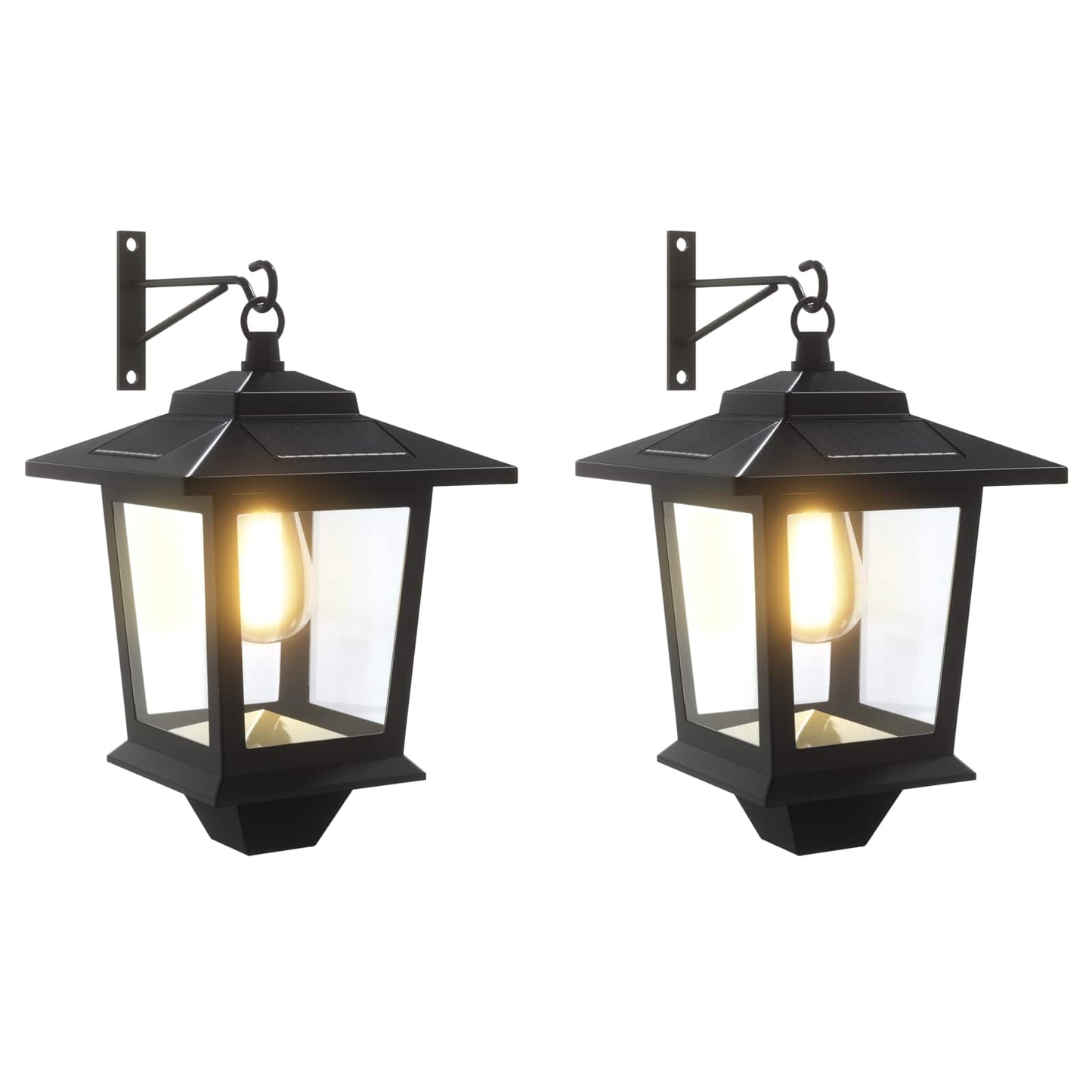 Wall Mount Lamp with LED Bulb 2 pcs Black 19 x 14 x 25 cm