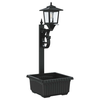 Bollard Light with Planter Black 29 x 28 x 74 cm ABS and PP
