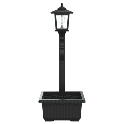 Bollard Light with Planter Black 29 x 28 x 74 cm ABS and PP