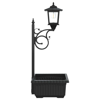 Bollard Light with Planter Black 29 x 28 x 74 cm ABS and PP