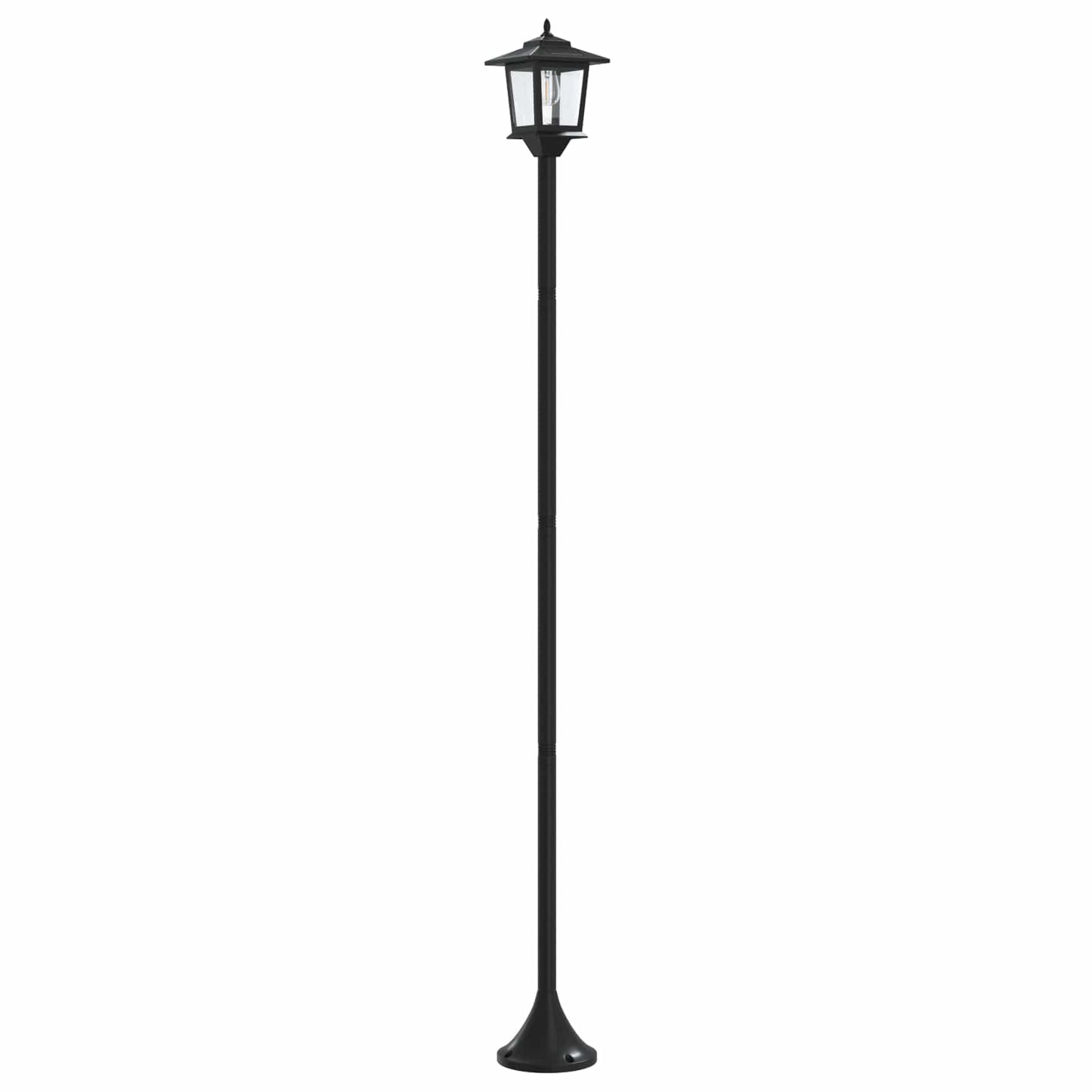 Lamp Post Set with LED Bulb 2 pcs Black 16 x 16 x 156 cm