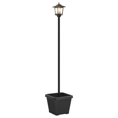 Solar Lamp Post with Planter Black 32 x 32 x 158 cm