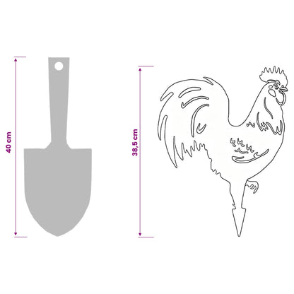 Garden Stake 38.5 x 33 cm Steel Black