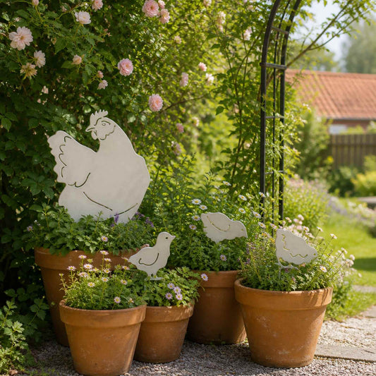 Garden Stake Set of 4 47.5 x 30 cm Steel White