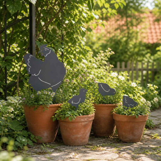 Garden Stake Set of 4 47.5 x 30 cm Steel Anthracite