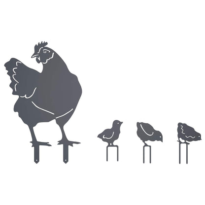 Garden Stake Set of 4 47.5 x 30 cm Steel Anthracite