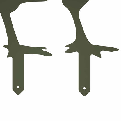 Garden Stake Set of 4 47.5 x 30 cm Steel Olive Green