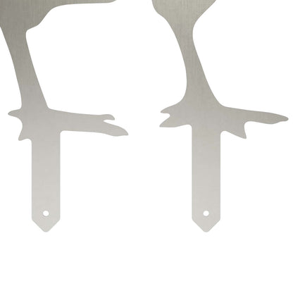Garden Stake Set of 4 47.5 x 30 cm Stainless Steel Silver