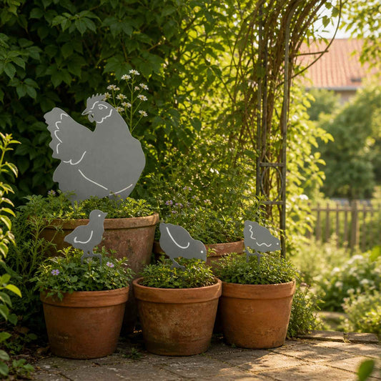 Garden Stake Set of 4 47.5 x 30 cm Galvanised Steel Silver
