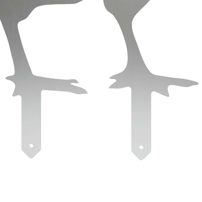 Garden Stake Set of 4 47.5 x 30 cm Galvanised Steel Silver