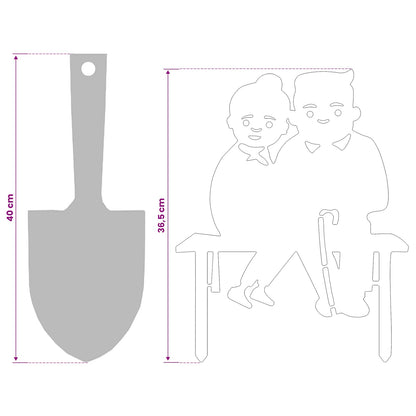 Garden Stake 36.5 x 29 cm Galvanised Steel Silver