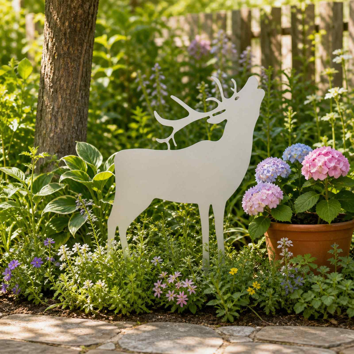 Garden Stake 46 x 30 cm Steel White