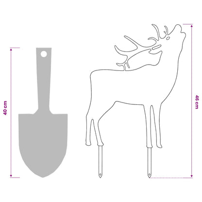 Garden Stake 46 x 30 cm Steel White
