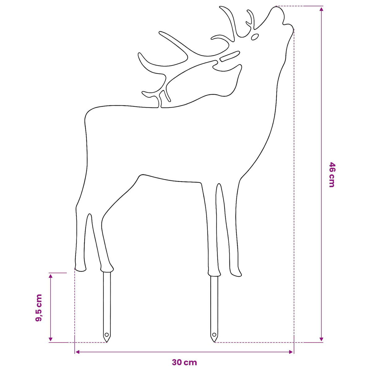 Garden Stake 46 x 30 cm Steel White