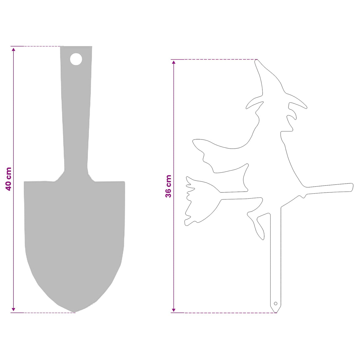 Garden Stake 36 x 24 cm Steel White