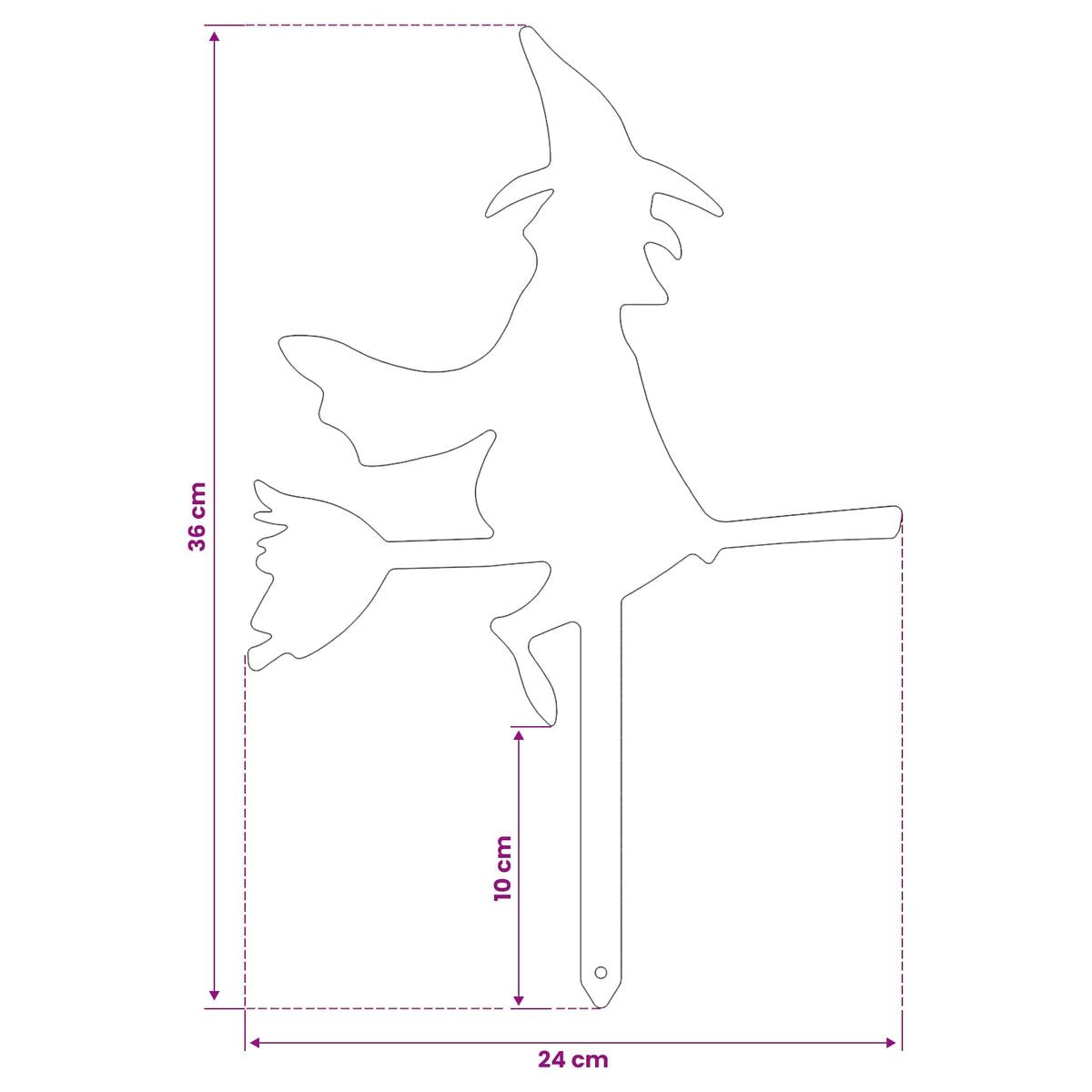 Garden Stake 36 x 24 cm Steel White