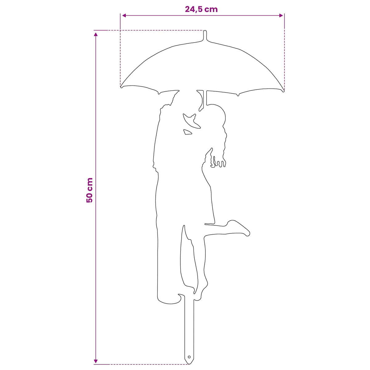 Garden Stake 50 x 24.5 cm Steel White
