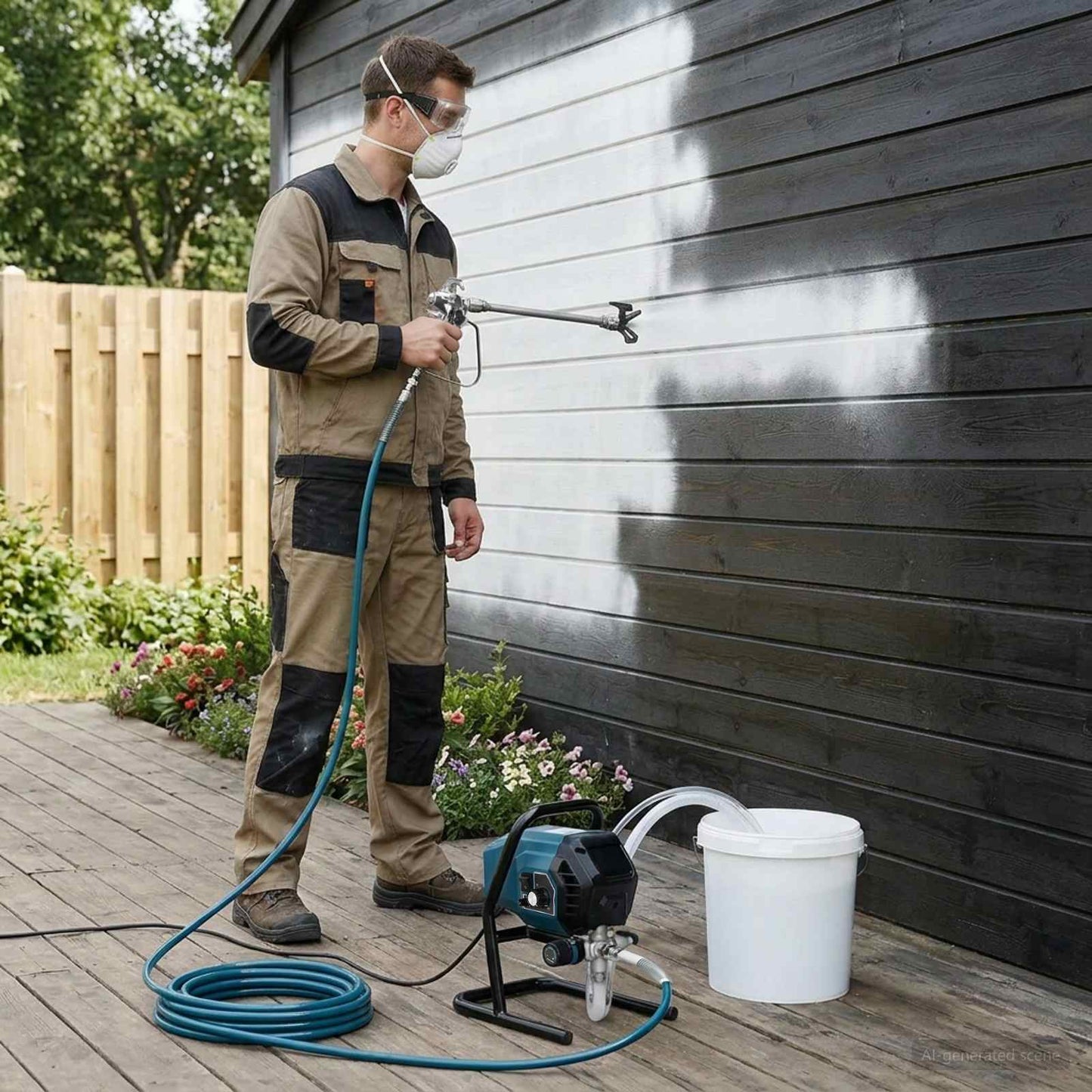 Airless Paint Sprayer 7.6 m Hose 220V 1.5 L/min 200 Bar