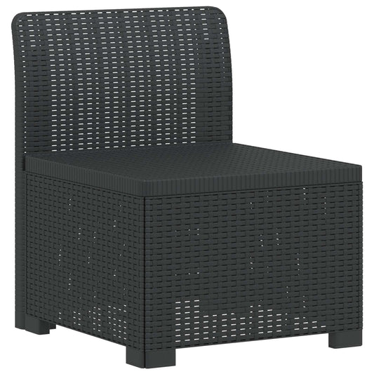 3-Seater Garden Sofa Rattan Look PP Anthracite