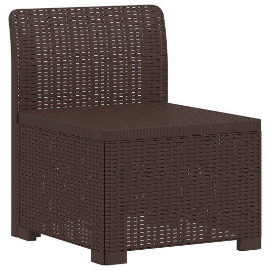 3-Seater Garden Sofa Rattan Look PP Brown